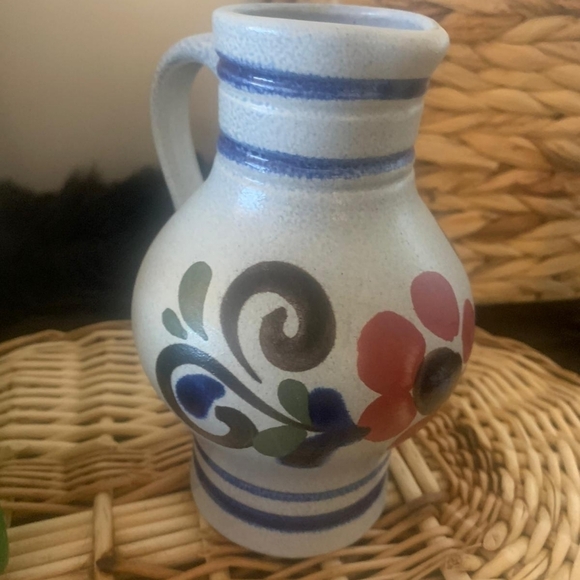 Bundle OnlyCeramic Pitcher Blue salt glaze Folk Art ceramics‎ Mid Century German - Picture 4 of 7